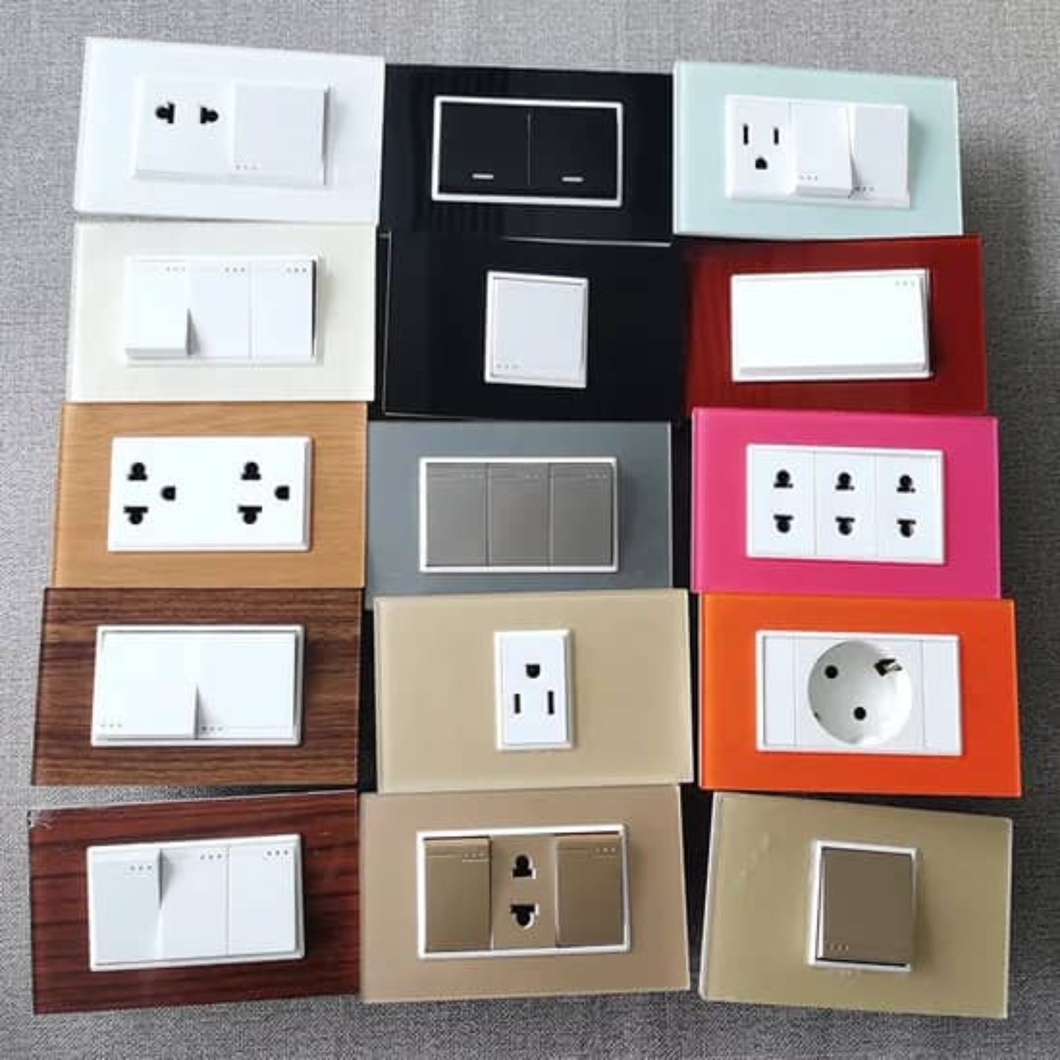 Decorative electrical switches and sockets
